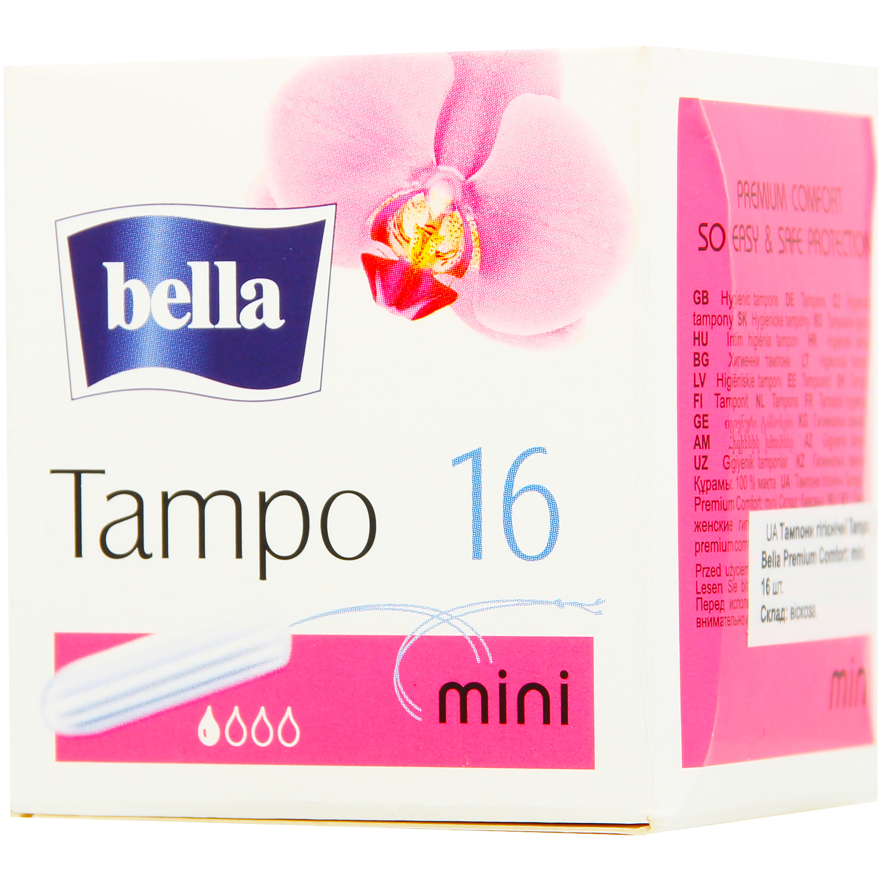 Тампоны гигиенические Bella Tampo Premium Comfort mini, 16 шт. фото