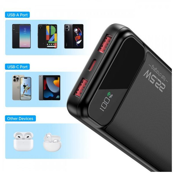 Павербанк Choetech 10000mAh 22.5W Black фото4