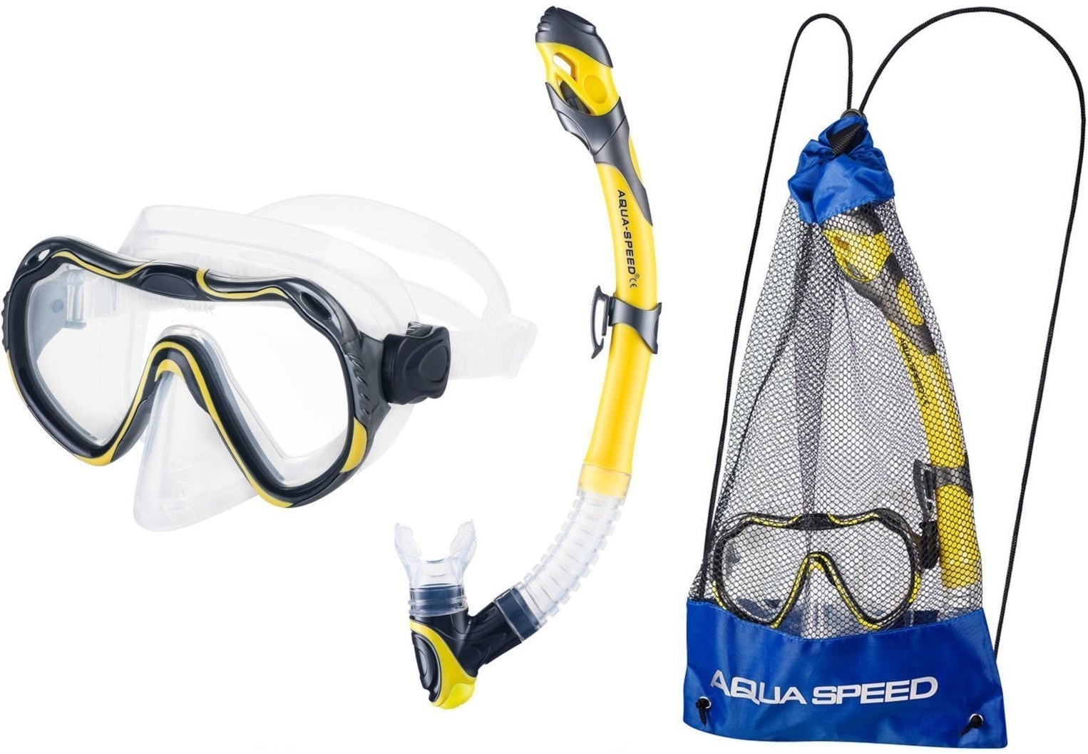 Набор маска и трубка Aqua Speed JAVA + ELBA 8206 614-18 OSFM Желтый (5908217682062) фото2
