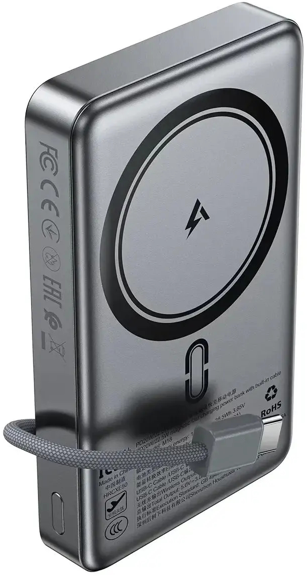 Павербанк Acefast Magnetic Wireless 10000mAh 22.5W M18 Black фото