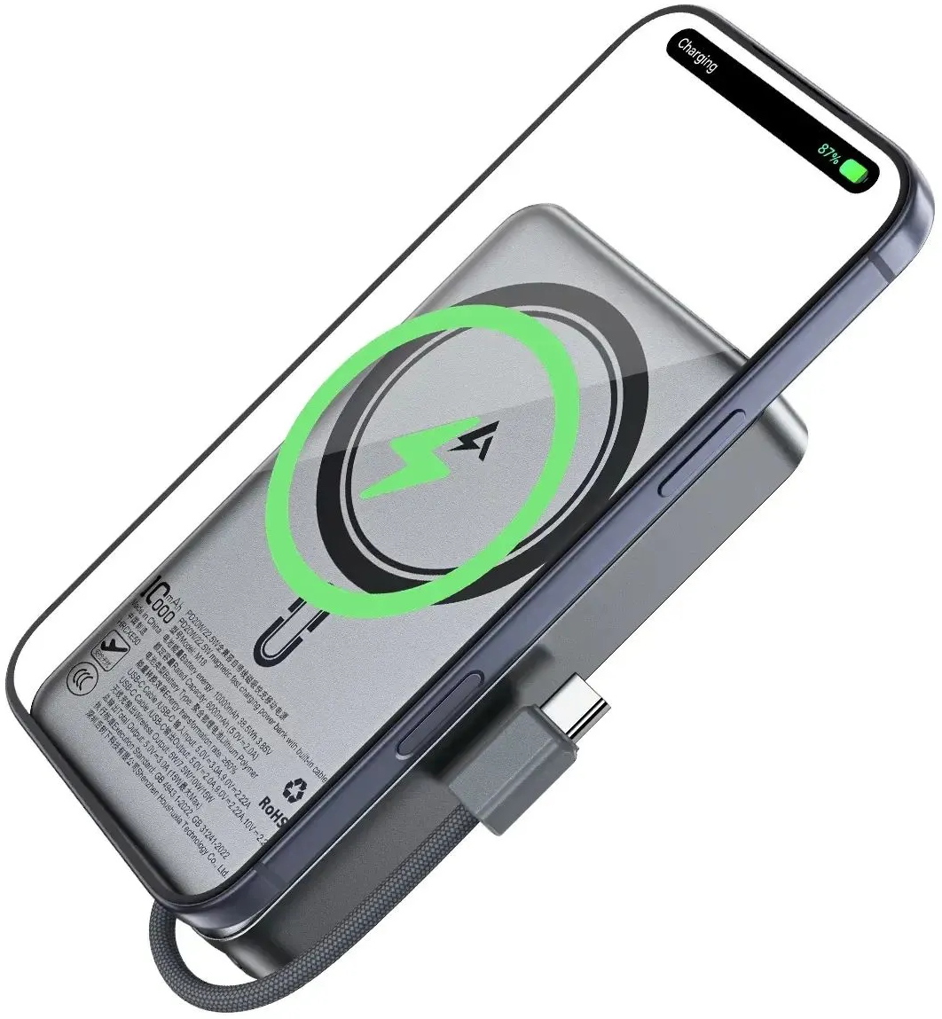 Павербанк Acefast Magnetic Wireless 10000mAh 22.5W M18 Black фото