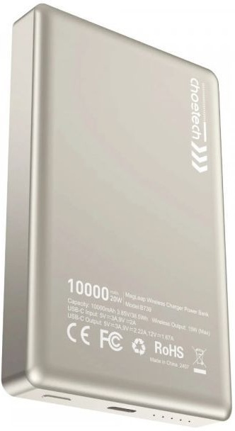 Павербанк Choetech Ultra-thin Magnetic Wireless 10000mAh Beige фото2