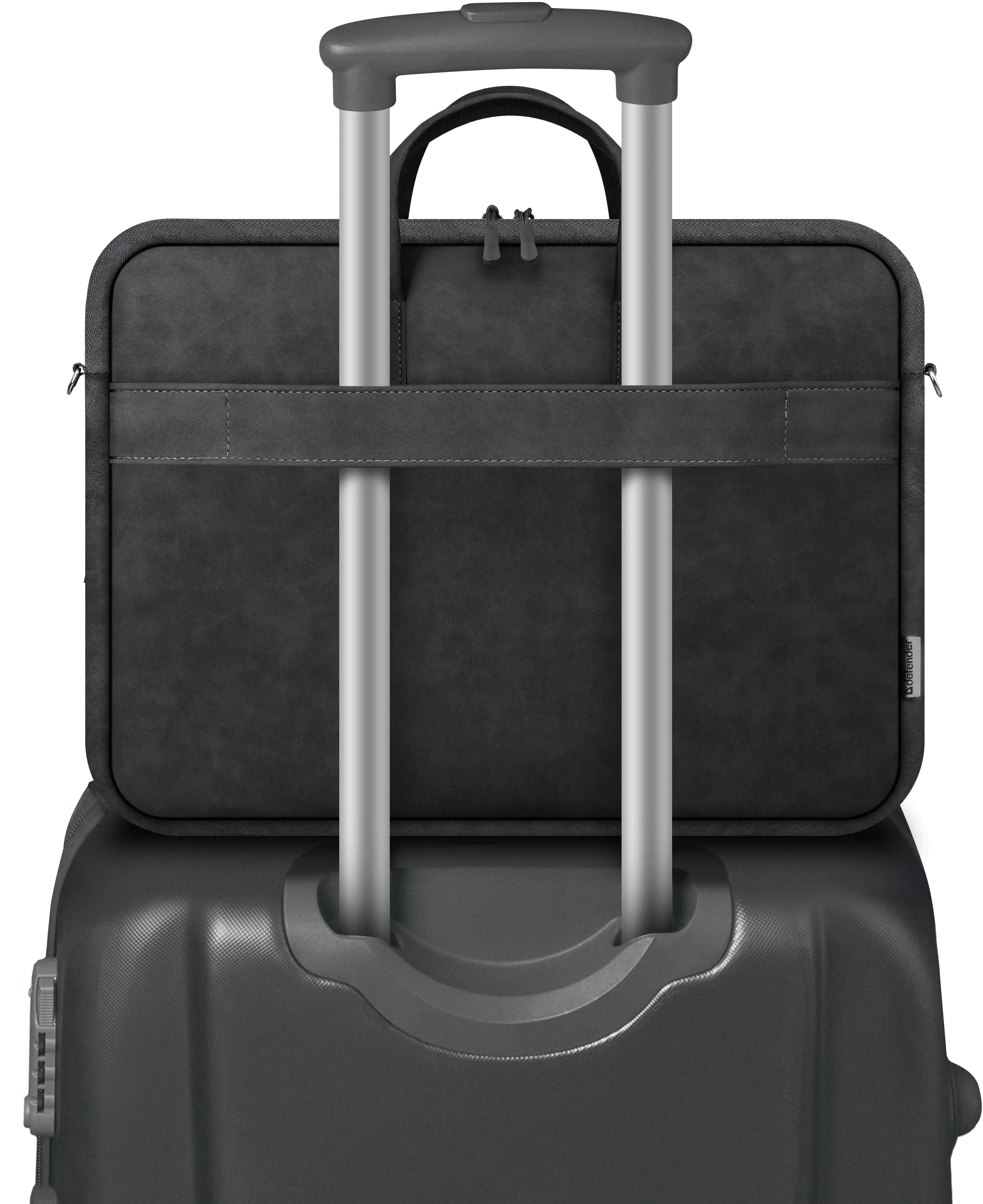 Сумка для ноутбука 15.6'' Defender PU шкіра, кишеня, чорна фото7
