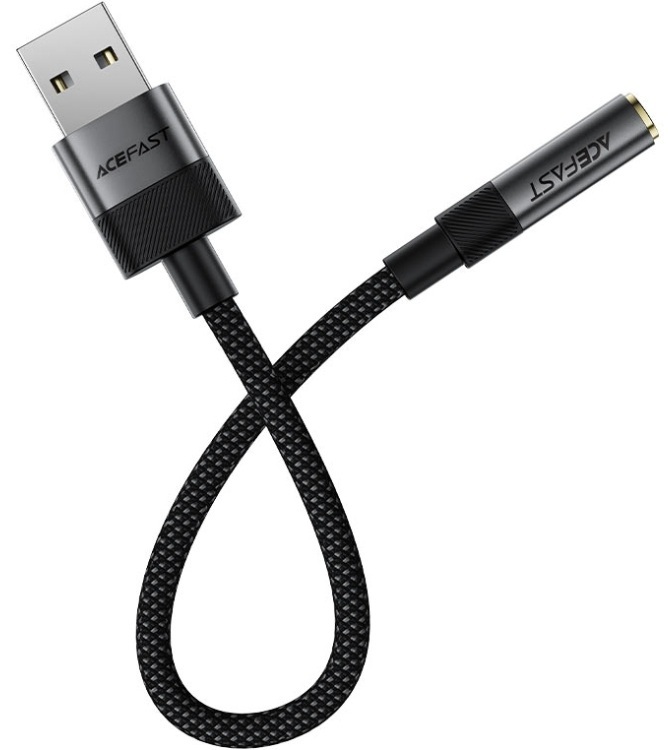 Перехідник Acefast USB-A --> 3.5 mm 15cm audio converter J13 black (6974316285298) фото3