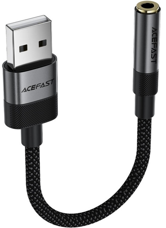 Перехідник Acefast USB-A --> 3.5 mm 15cm audio converter J13 black (6974316285298) фото2