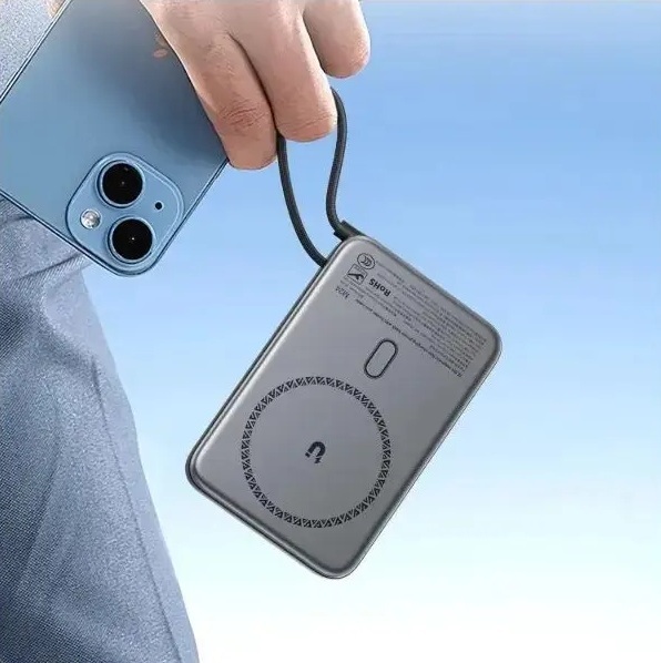 Павербанк Acefast Magnetic Wireless 10000mAh 22.5W M24 Metal Gray фото6
