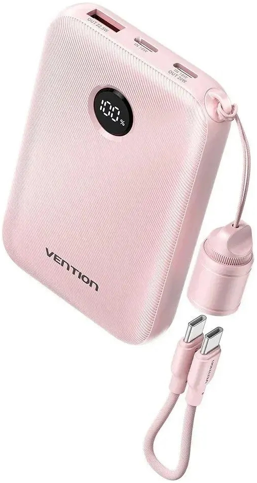 Павербанк Vention 10000mAh 22,5W PD, QC Pink фото