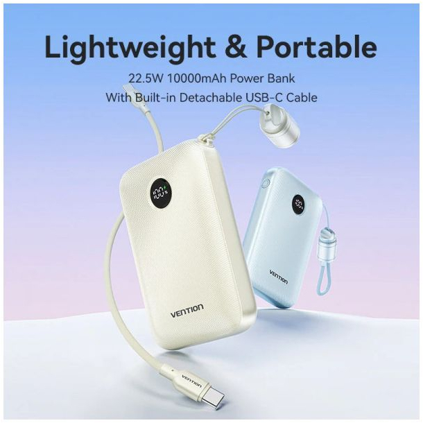 Павербанк Vention 10000mAh 22,5W Beige фото4