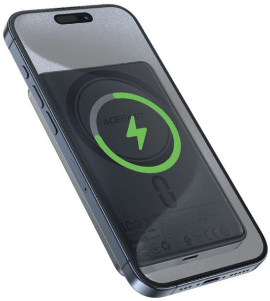 Павербанк Acefast 10000mAh 20W MagSafe PD,QC 3.0, wireless Black фото4