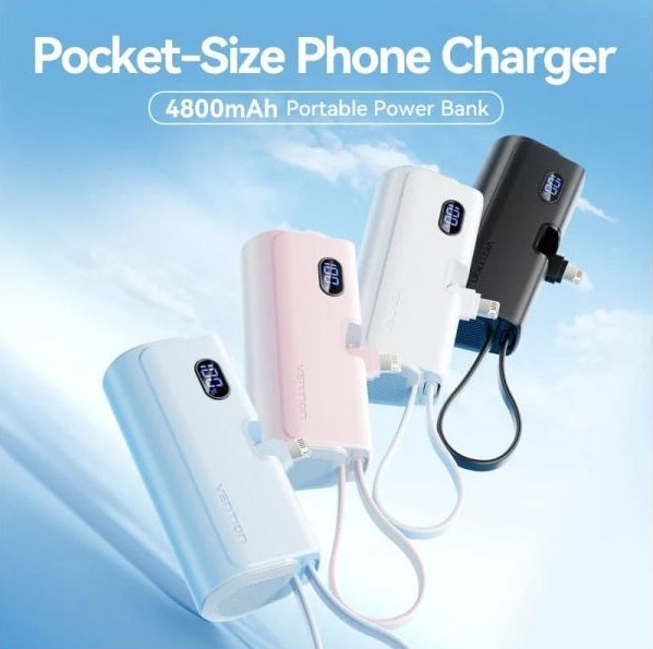 Павербанк Vention 4800mAh 22,5W PD, USB-C Black фото