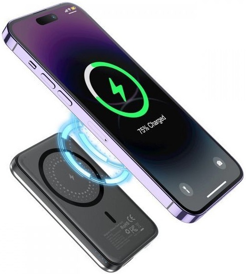 Павербанк Choetech Magnetic Wireless 5000mAh silver фото4