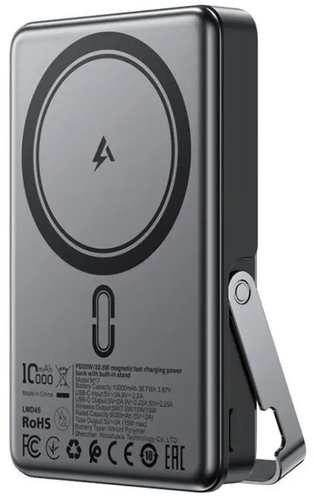 Павербанк Acefast Magnetic Wireless 10000mAh 22.5W PD,QC 3.0 M17 Black фото3