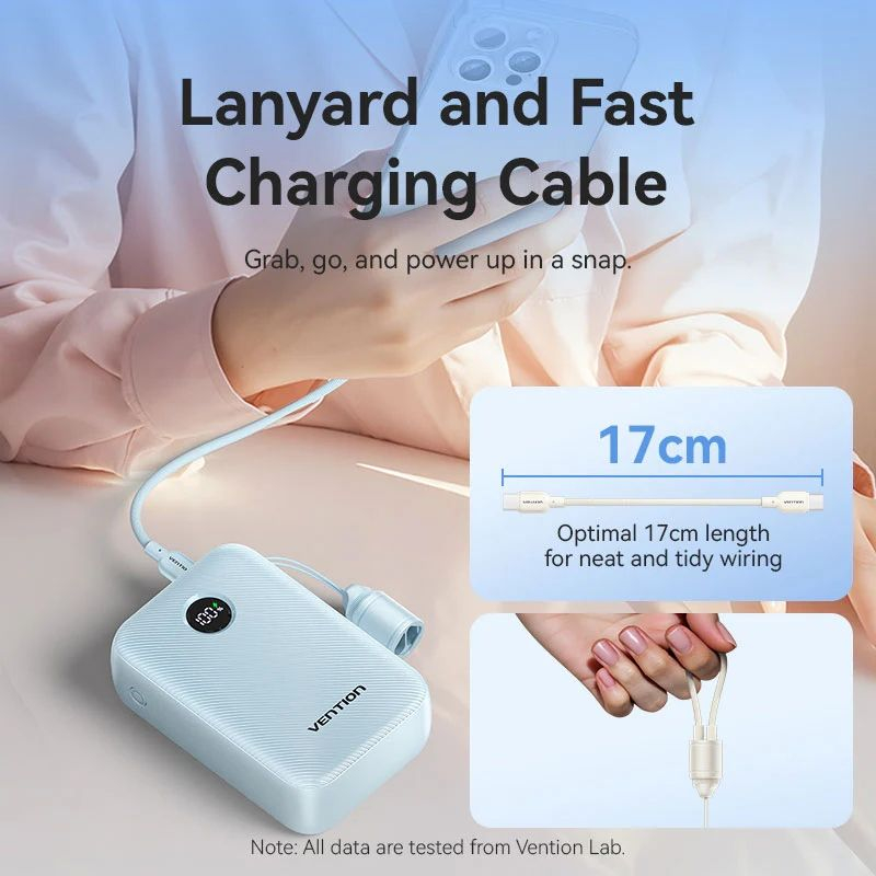 Павербанк Vention 20000mAh 22,5W PD,QC Blue фото3