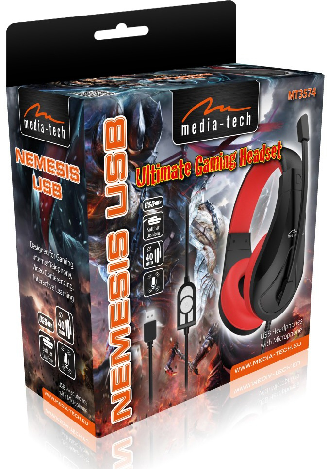 Гарнитура Media-Tech NEMESIS USB Black-Red (MT3574) фото5