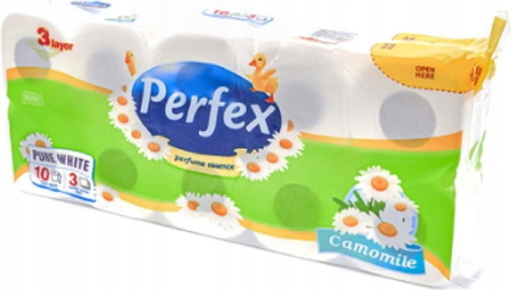 Тришаровий туалетний папір Perfex Ромашка, білий, 8+2 рулони фото2