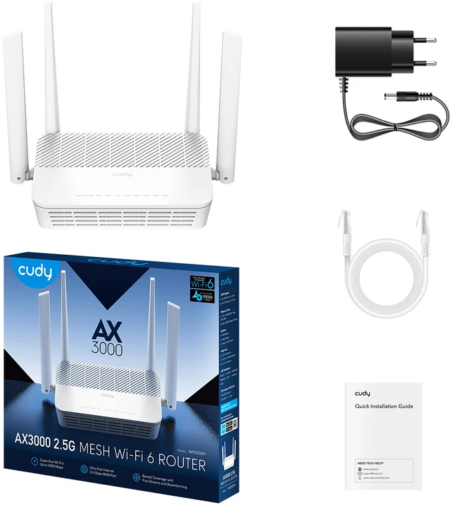 Маршрутизатор Cudy WR3000H, AX3000 2.5G Wi-Fi 6 Mesh Router фото3