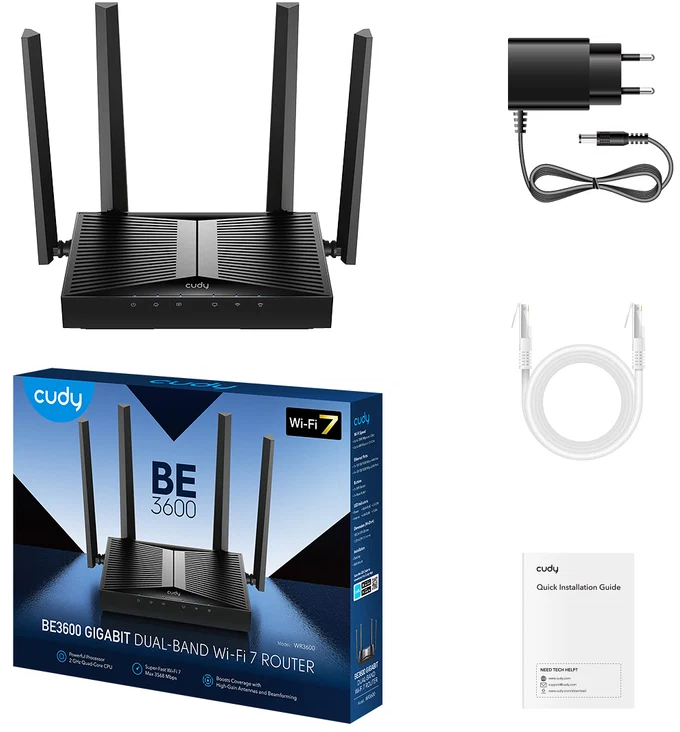 Маршрутизатор Cudy WR3600, BE3600 Gigabit Wi-Fi 7 Router фото