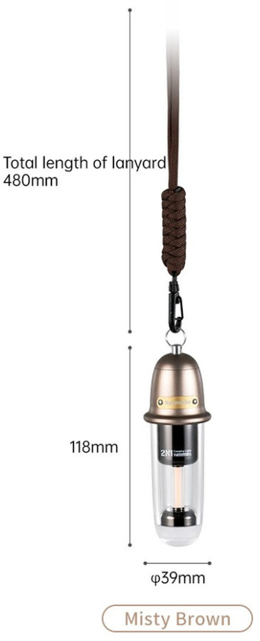 Фонарь кемпинговый Naturehike CNK2350ZM010, 118х39мм, коричневый фото2