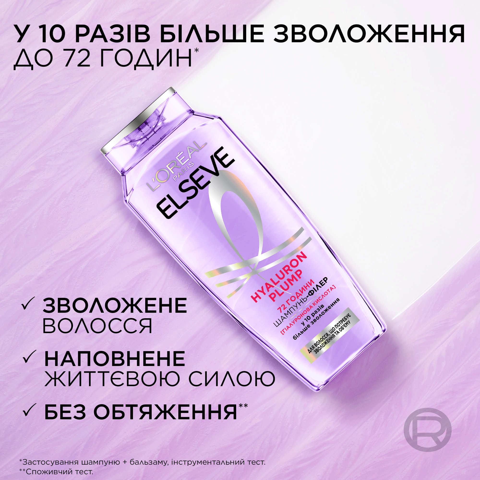Шампунь-филлер для волос L'Oreal Paris Elseve Hyaluron Plump 400 мл (AA428900) фото3