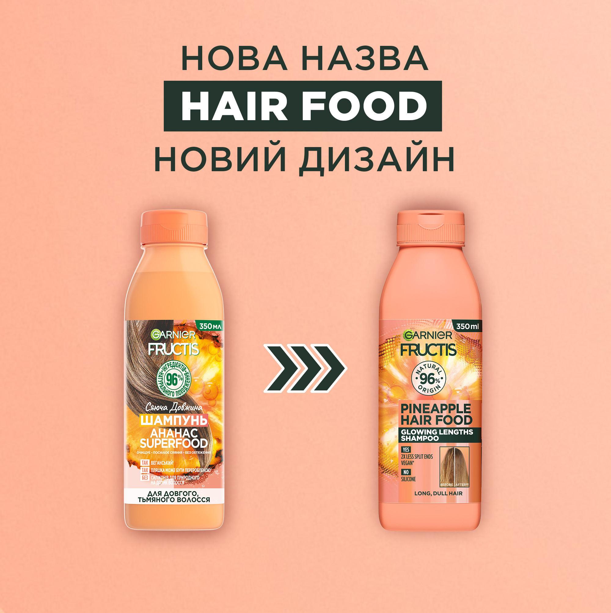 Шампунь Garnier Fructis Hair Food Pineapple для длинных и тусклых волос 350 мл фото4