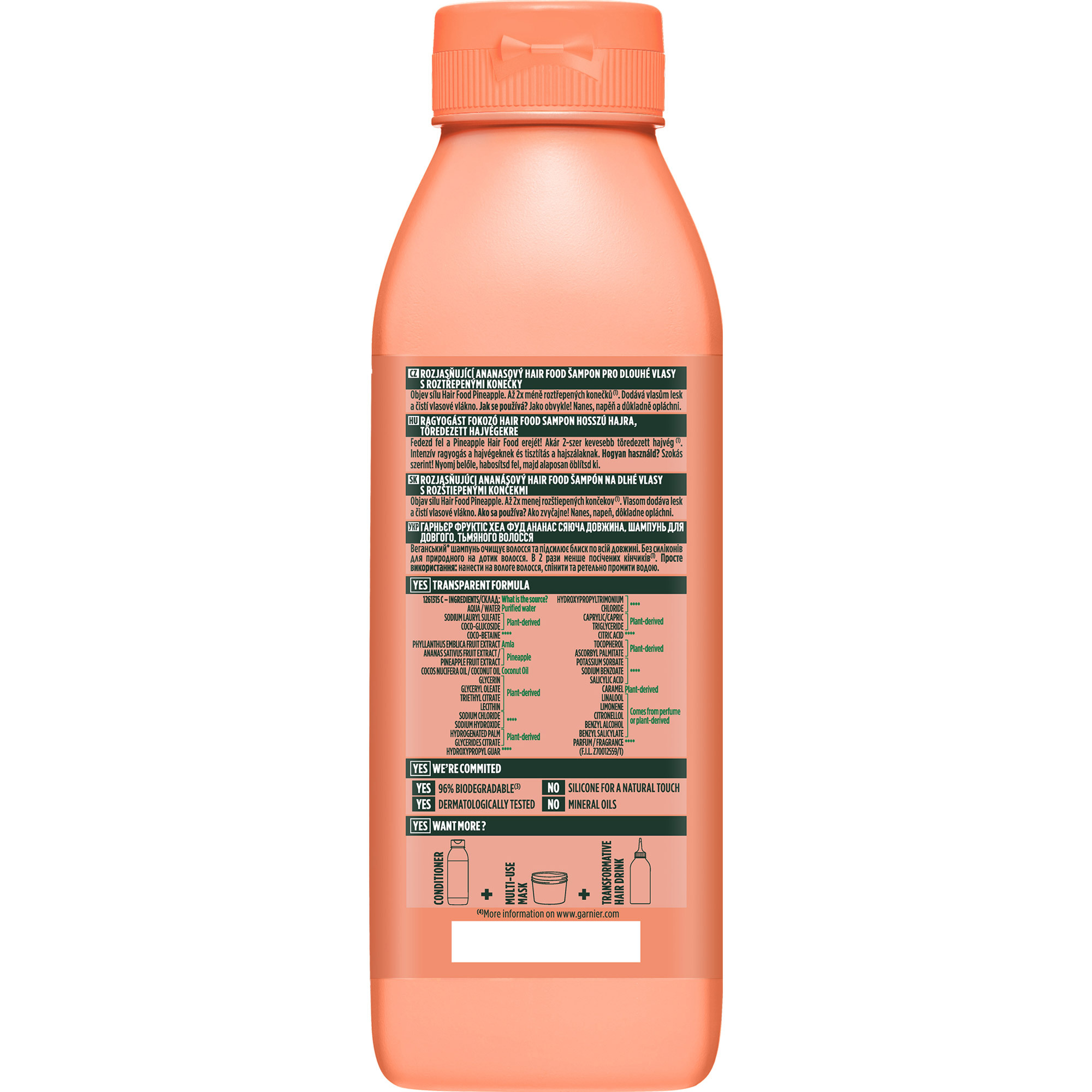 Шампунь Garnier Fructis Hair Food Pineapple для длинных и тусклых волос 350 мл фото9