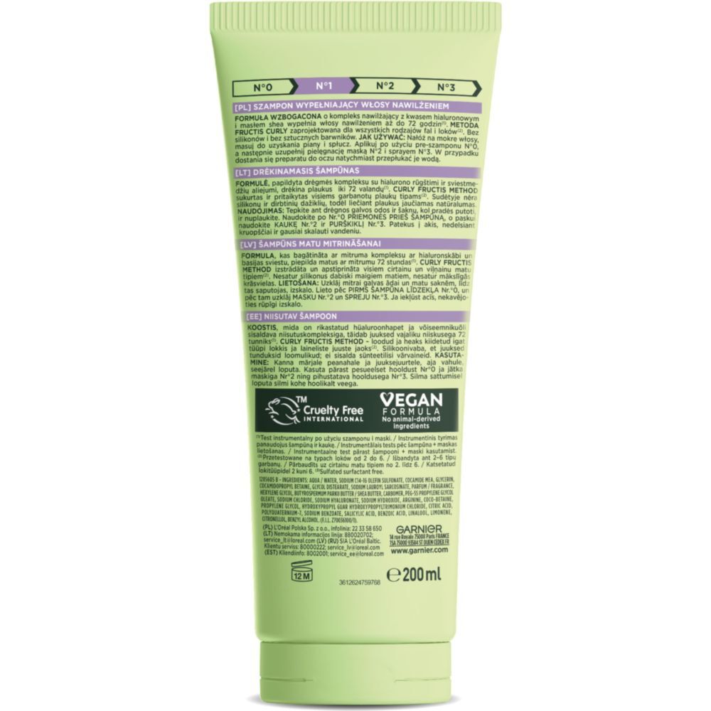 Шампунь Garnier Fructis Hydra Curls для увлажнения волнистых и вьющихся волос 200 мл фото2