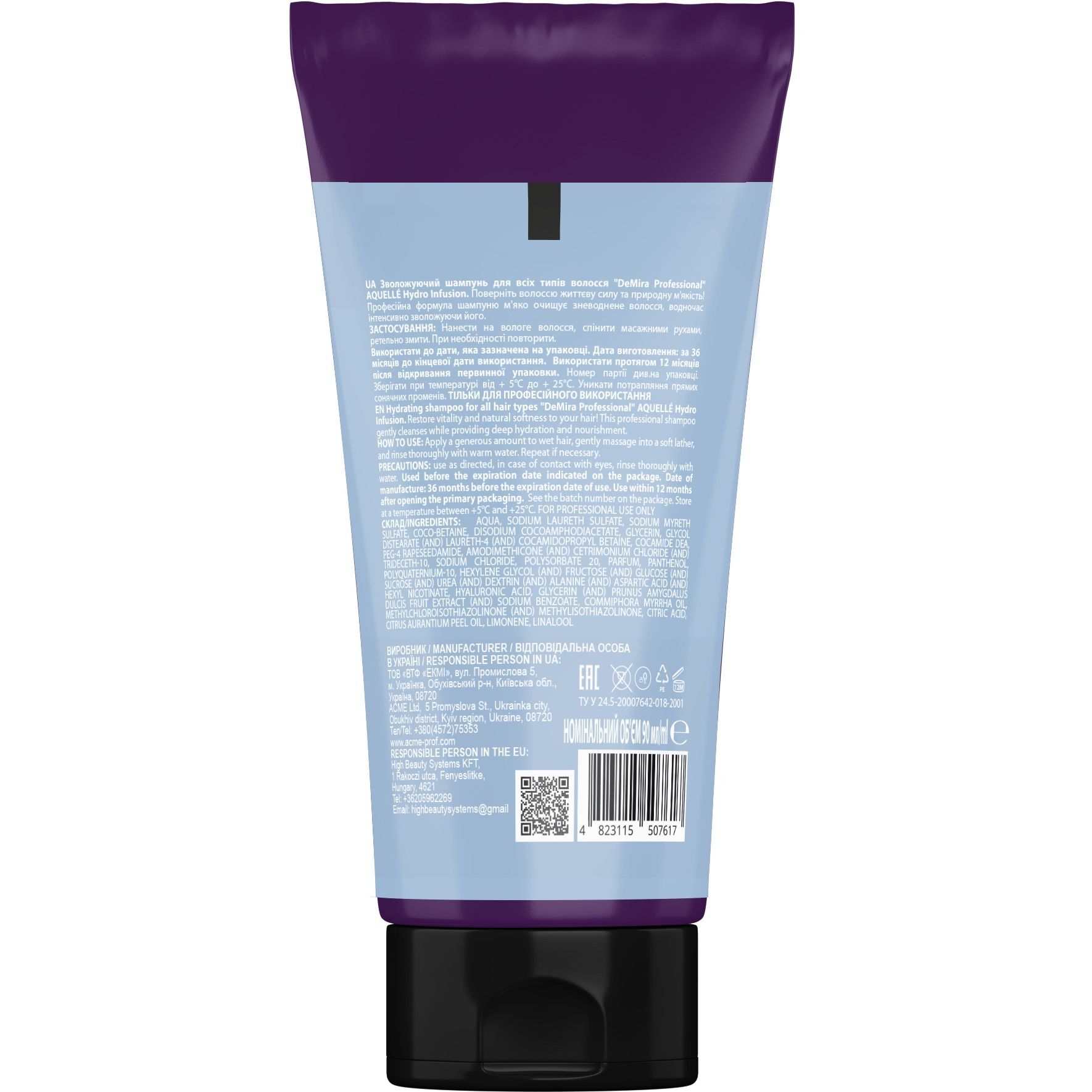 Шампунь для волос DeMira Professional Aquellé Hydro Infusion 90 мл фото