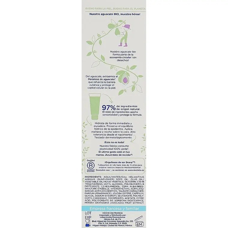 Зволожуючий крем для обличчя Mustela Hydra Bebe Facial Сream 40 мл фото