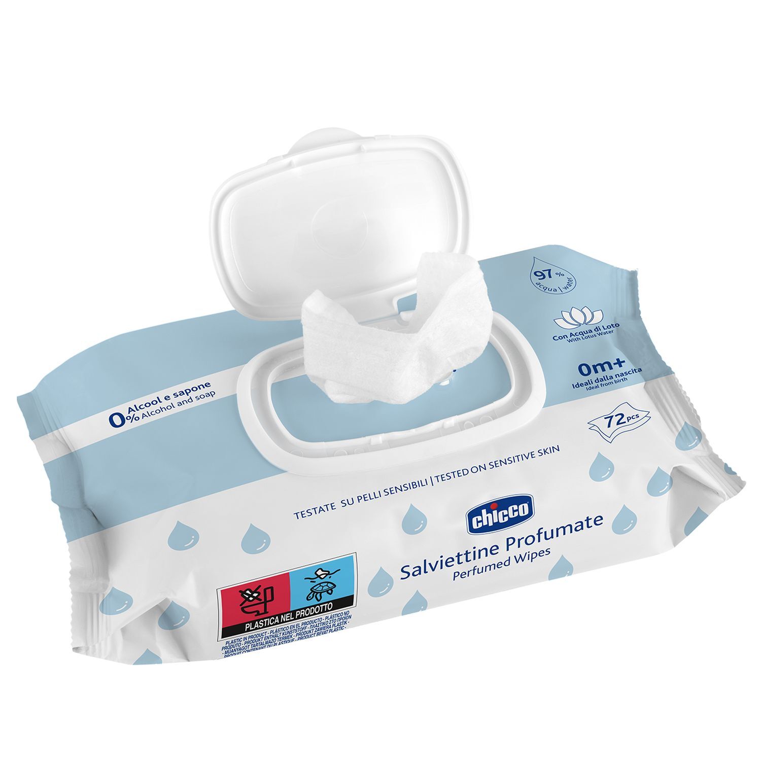 Влажные салфетки Chicco с экстрактом лотоса 72 шт. (12050.00) фото2