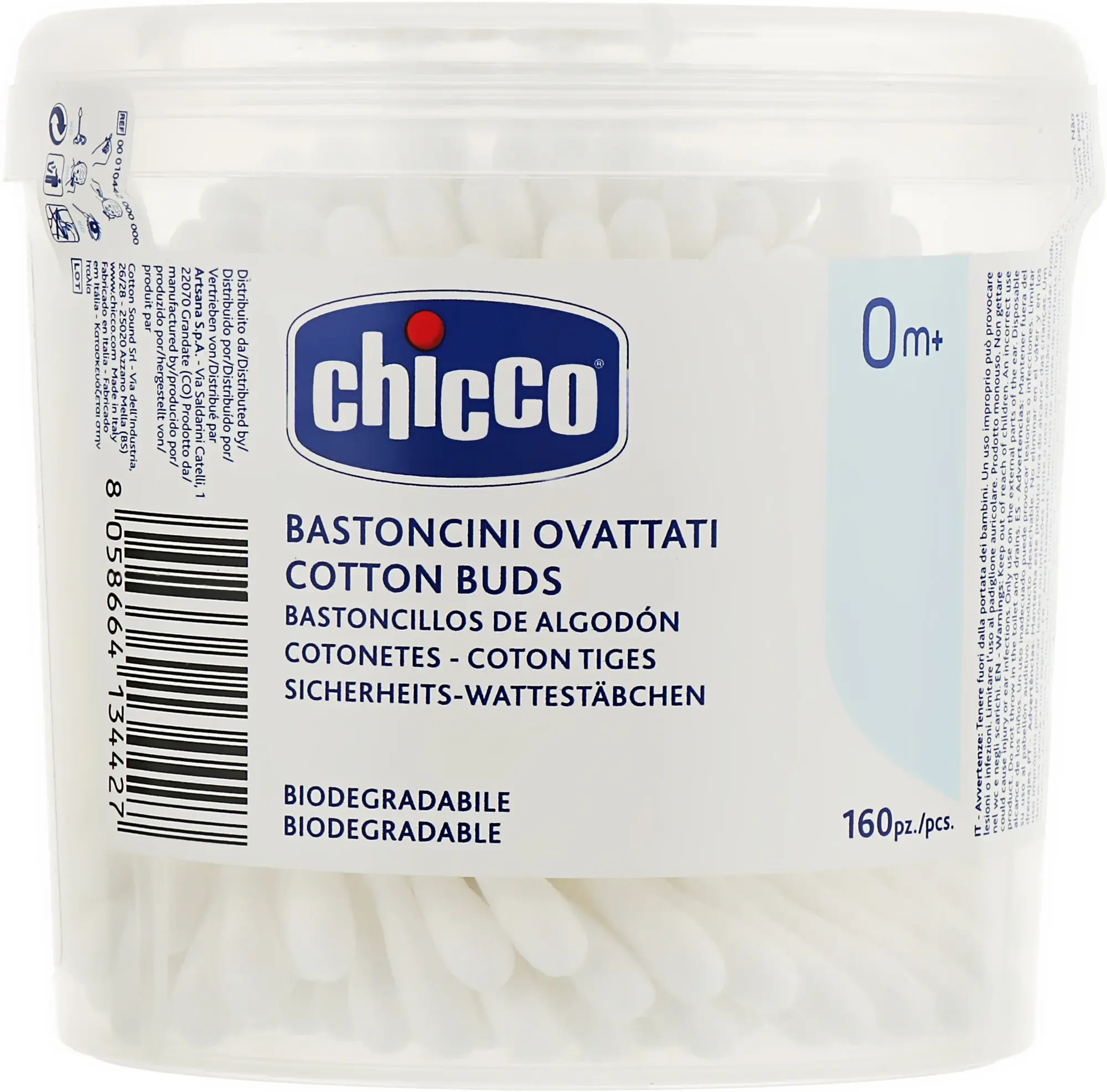 Ватні палички Chicco 160 шт. (10442.00) фото