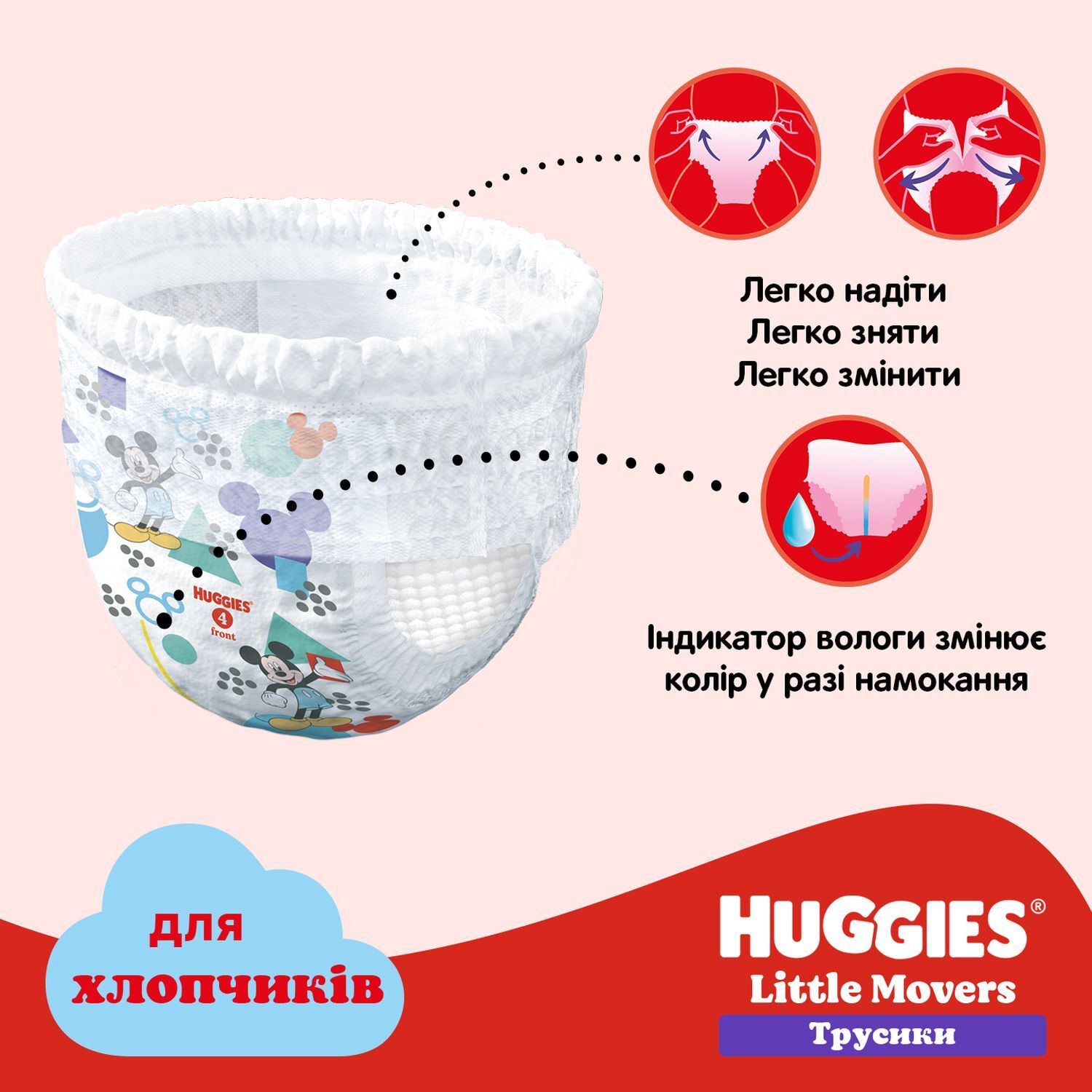 Набор подгузники-трусики для мальчиков Huggies Pants Little Movers 6 (15-25 кг) 88 шт. фото