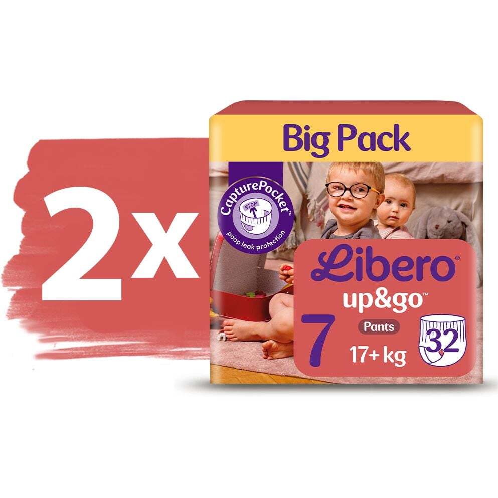 Набір підгузки-трусики Libero Up&amp;Go 7 (17+ кг) 64 шт. фото