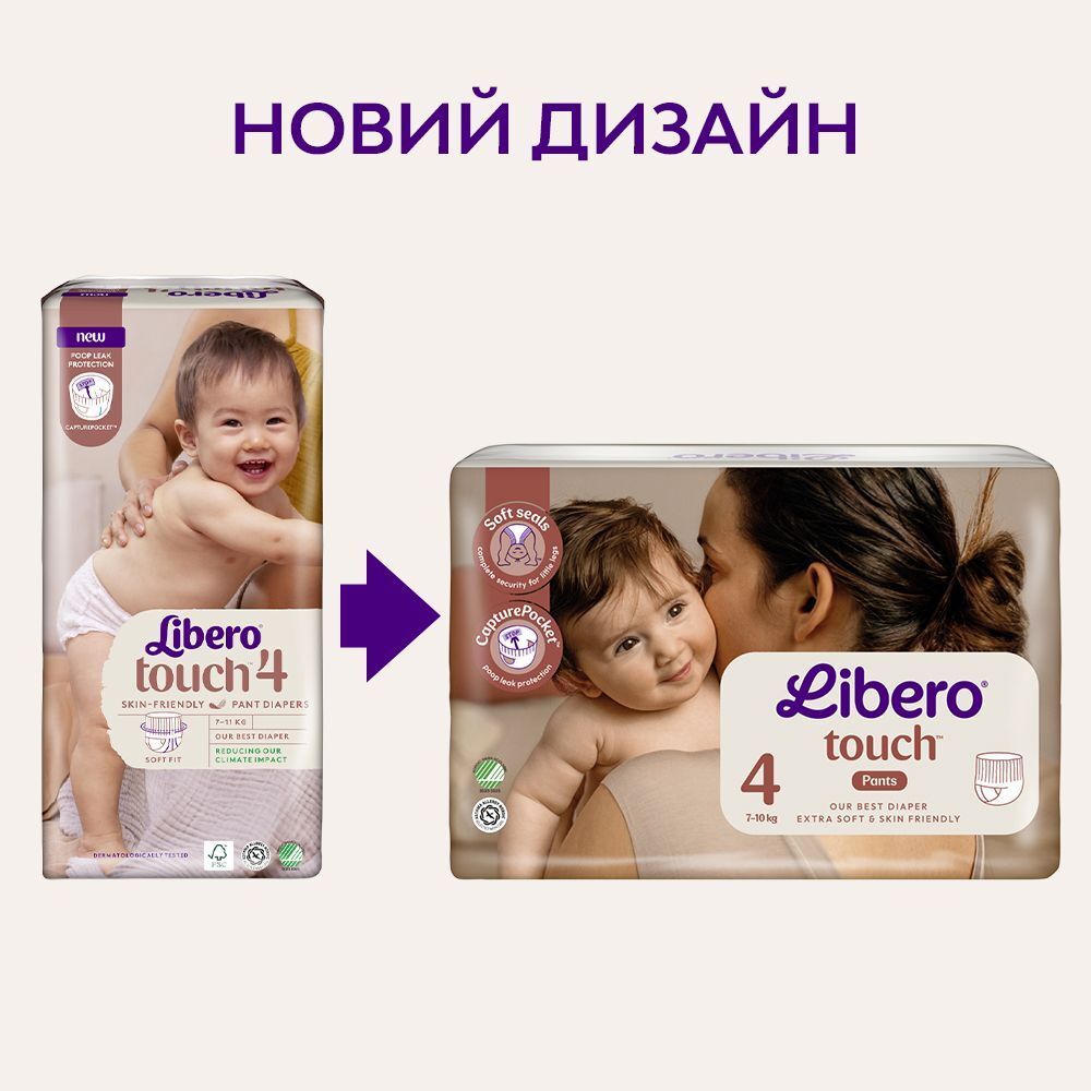 Набір підгузки-трусики Libero Touch Pants 4 (7-10 кг) 58 шт. фото