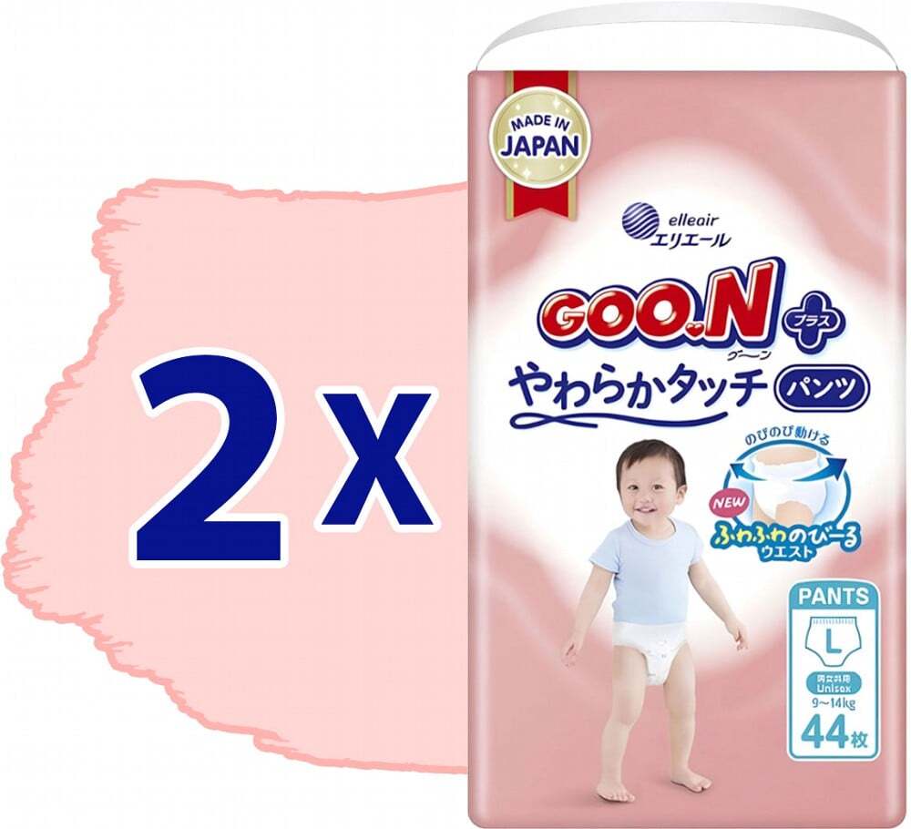 Набор трусики-подгузники GOO.N Plus для детей 9-14 кг размер L 88 шт. фото
