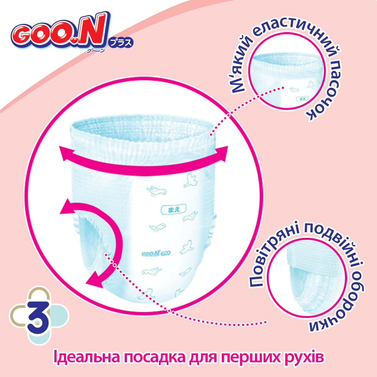 Набір трусики-підгузки GOO.N Plus для дітей 13-25 кг ХXL 56 шт. фото