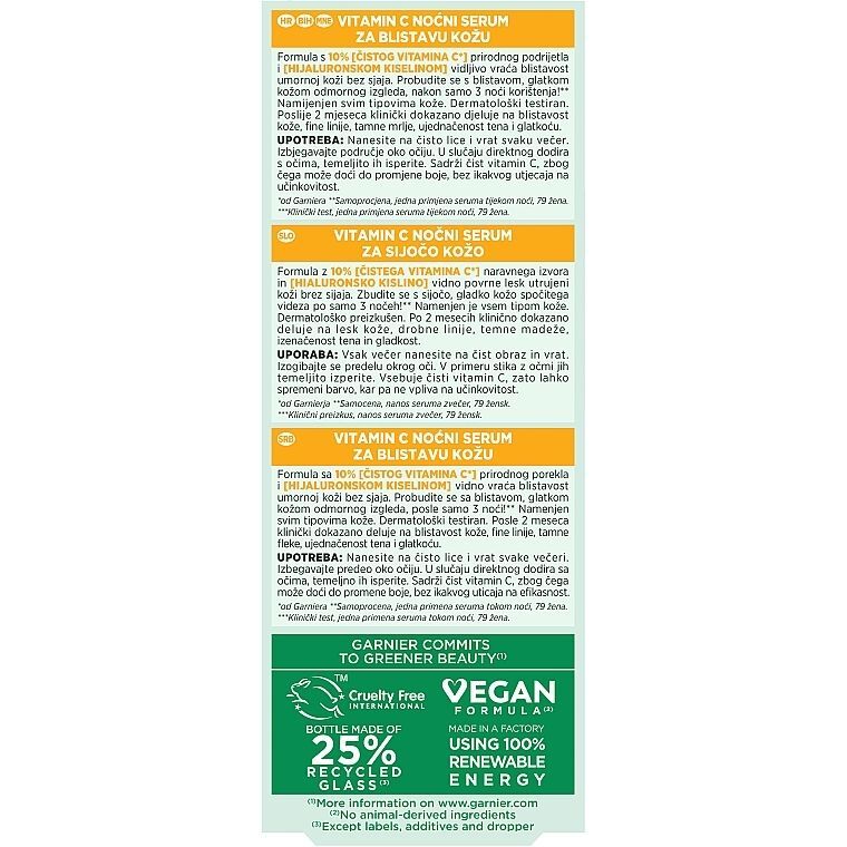 Ночная сыворотка Garnier Skin Naturals Vitamin C Brightening Night Serum 30 мл фото4