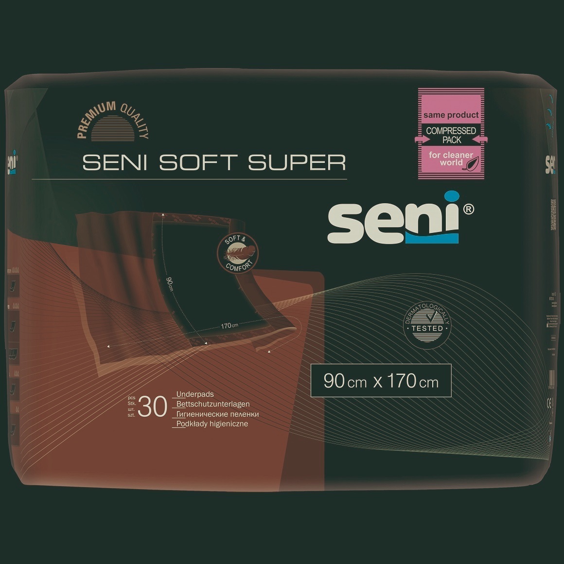 Одноразові пелюшки Seni Soft Super 170х90 см 30 шт. фото2