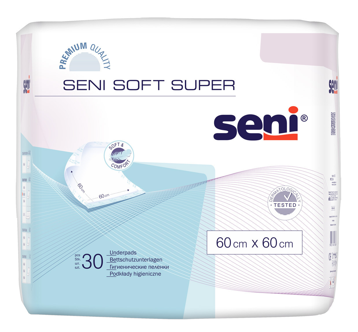 Одноразові пелюшки Seni Soft Super, 60х60 см, 30 шт. (SE-091-SU30-002) фото