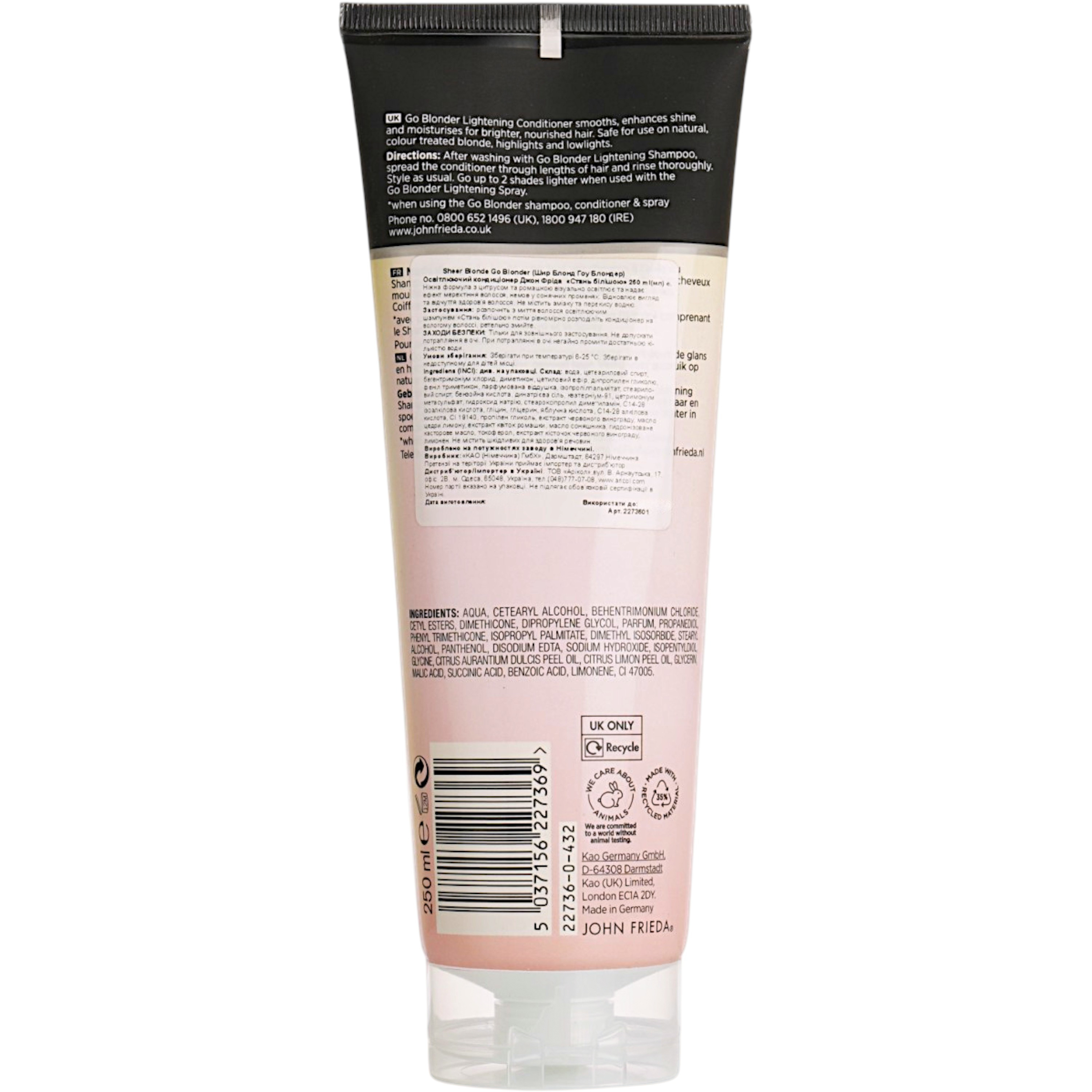 Осветляющий кондиционер John Frieda Go Blonder, 250 мл фото3