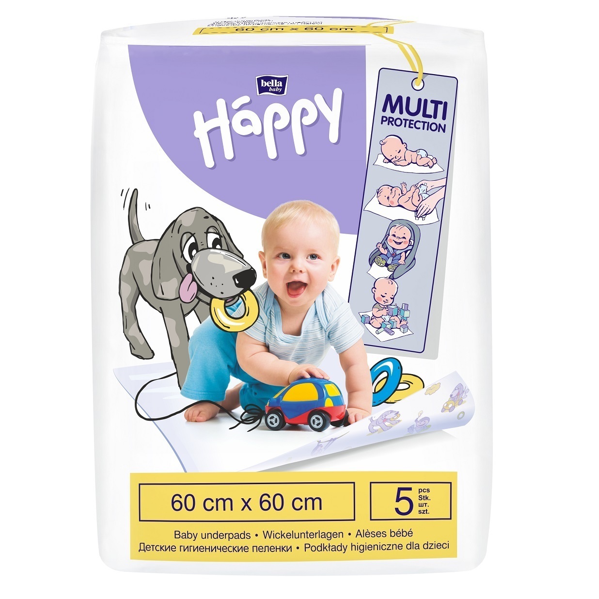 Одноразові пелюшки Bella Baby Happy 60x60 см 5 шт. (BB-091-6005-002) фото