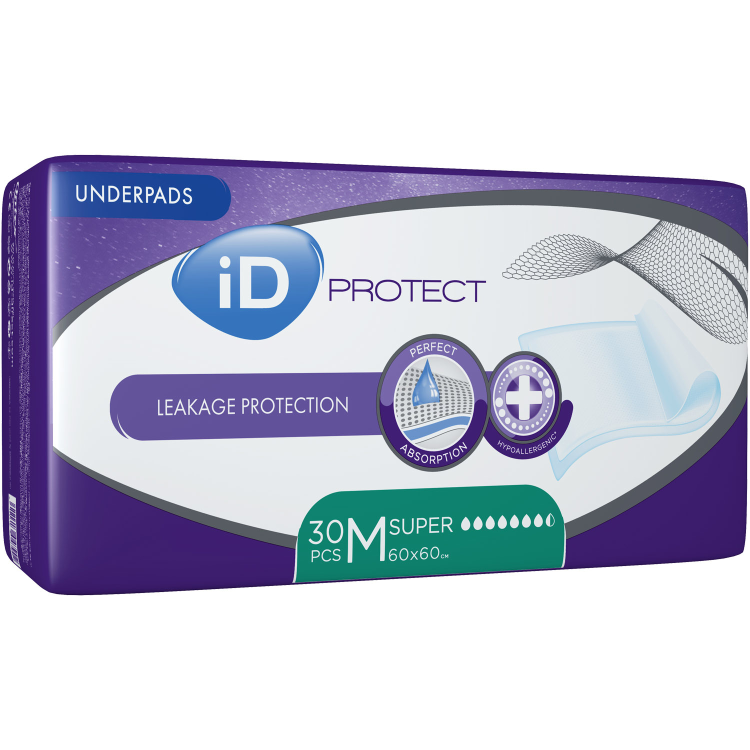 Одноразові гігієнічні пелюшки iD Protect Expert Super 60x60 см 30 шт. фото