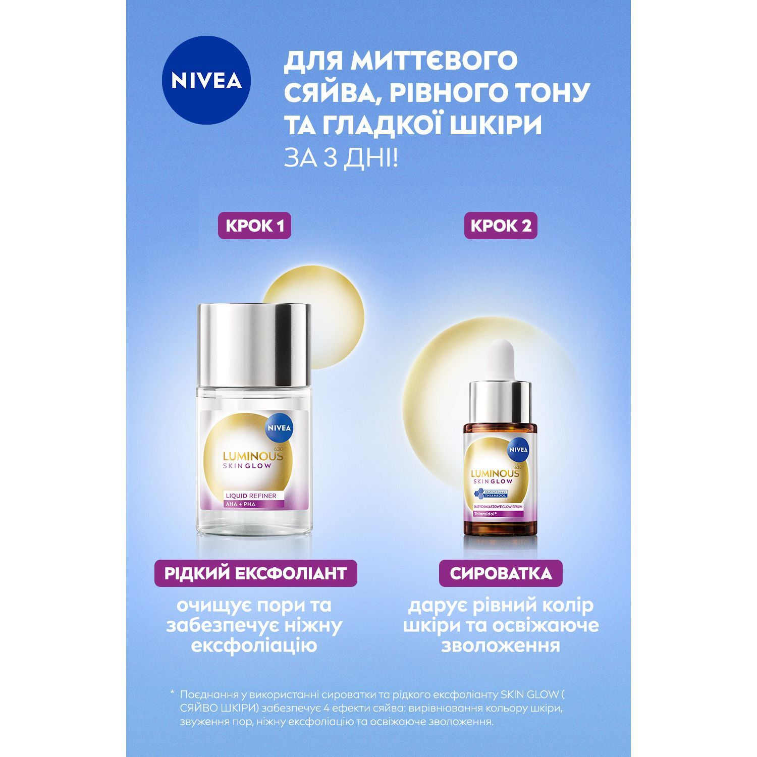 Эксфолиант жидкий NIVEA Luminous 630 Skin glow 100 мл фото