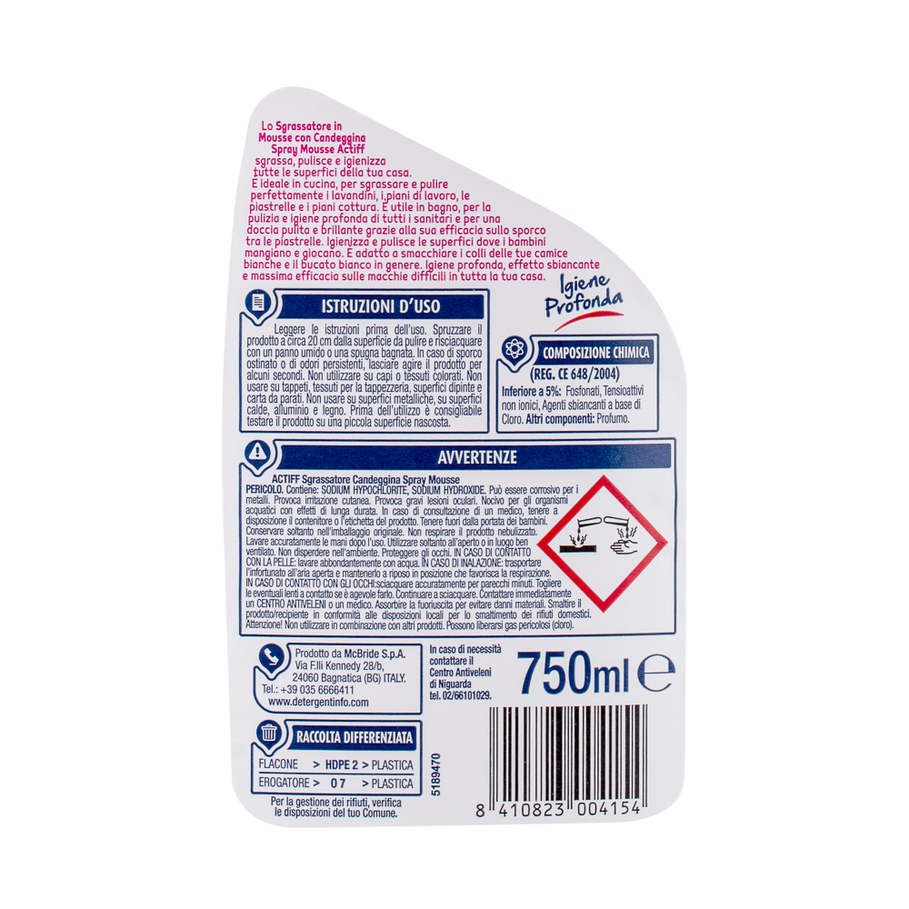 Спрей-мусс отбеливающий и обезжиривающий Actiff Mousse With Bleach 12 x 750 мл (256018) фото3