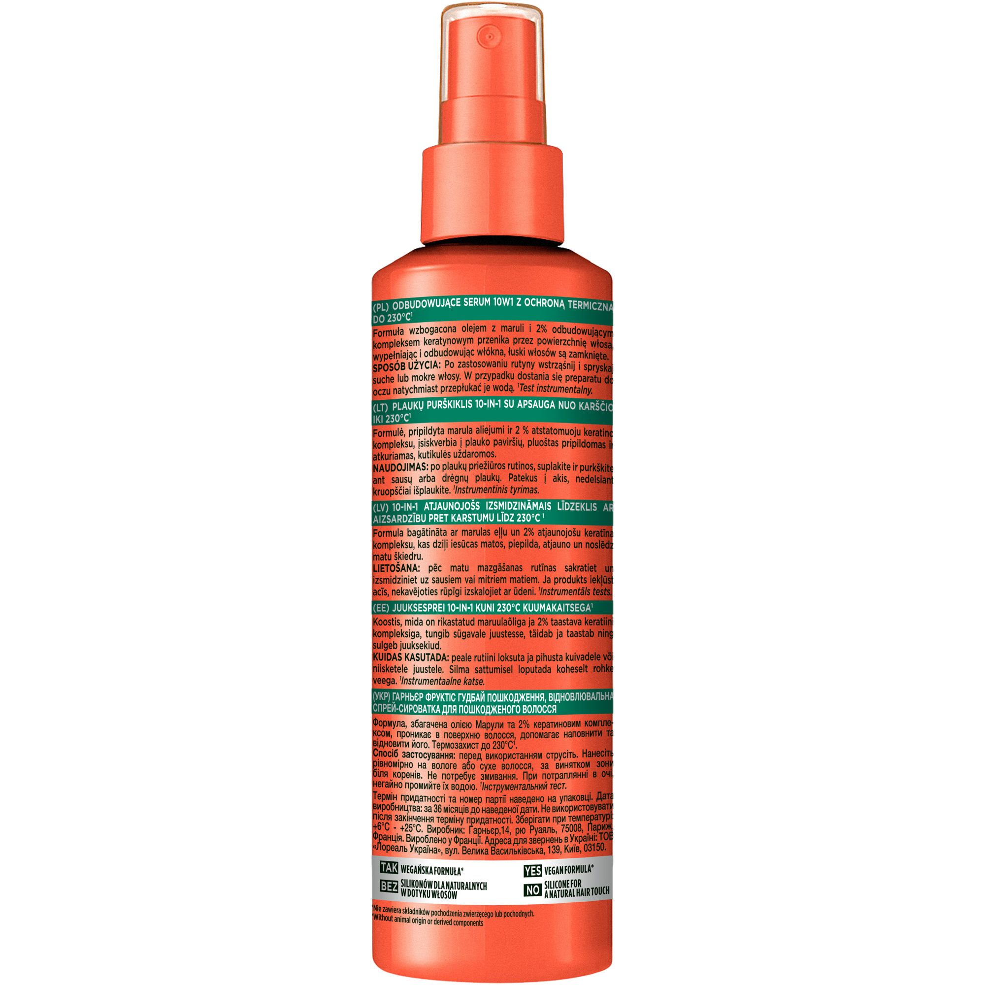 Спрей-сироватка Garnier Fructis Goodbye Damage відновлювальна для пошкодженого волосся 150 мл фото6