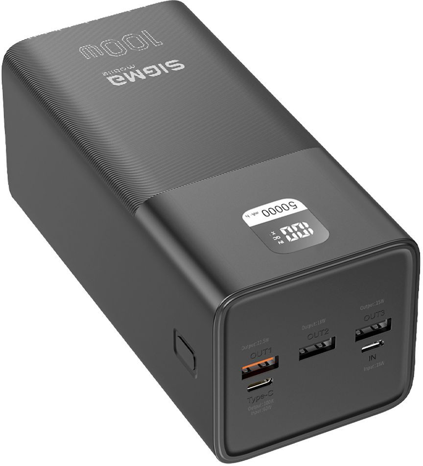 Павербанк Sigma mobile X-power SI50A6QLX 50000 mAh PD100W Black фото4