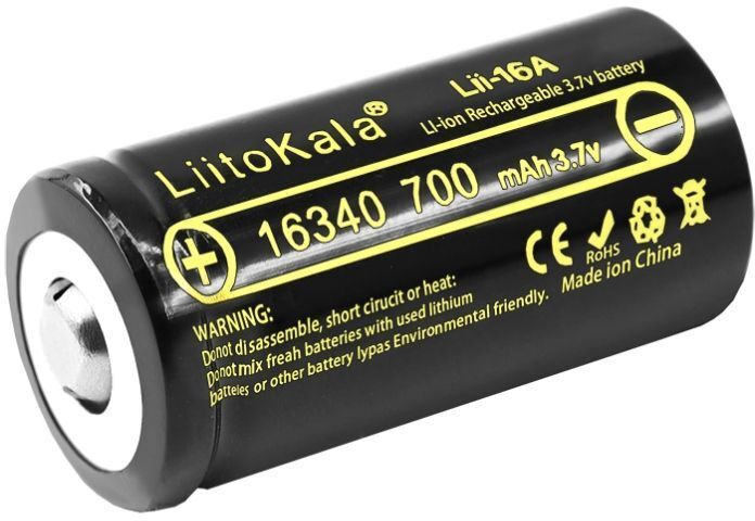 Аккумулятор 16340 LiitoKala, Lii-16A, 700mAh, 3.7V li-ion battery, 1 pcs фото