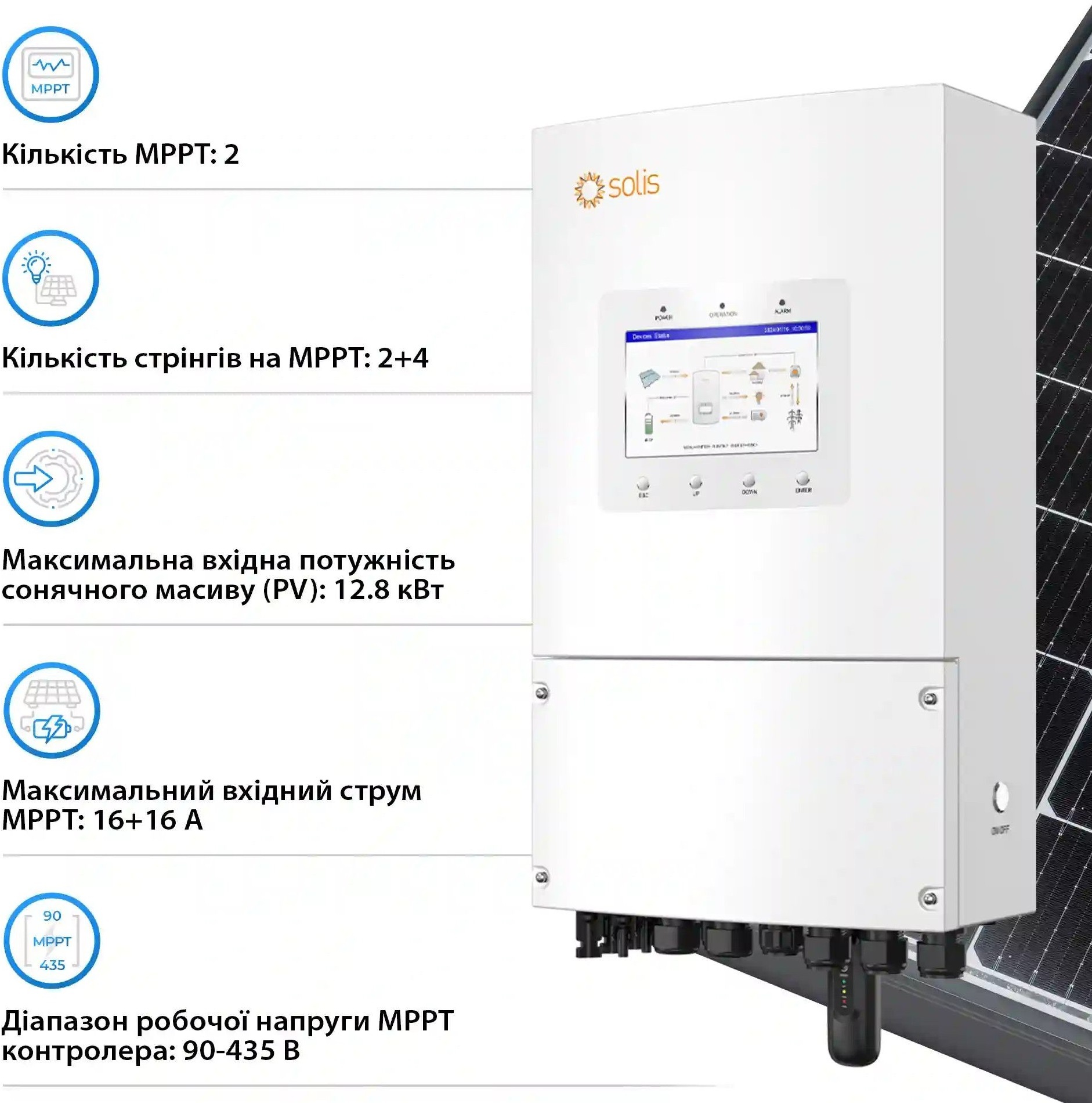 Інвертор сонячний Solis S6-EH1P8K-L-PLUS-LDY20.48K1-LFP 8kW фото5