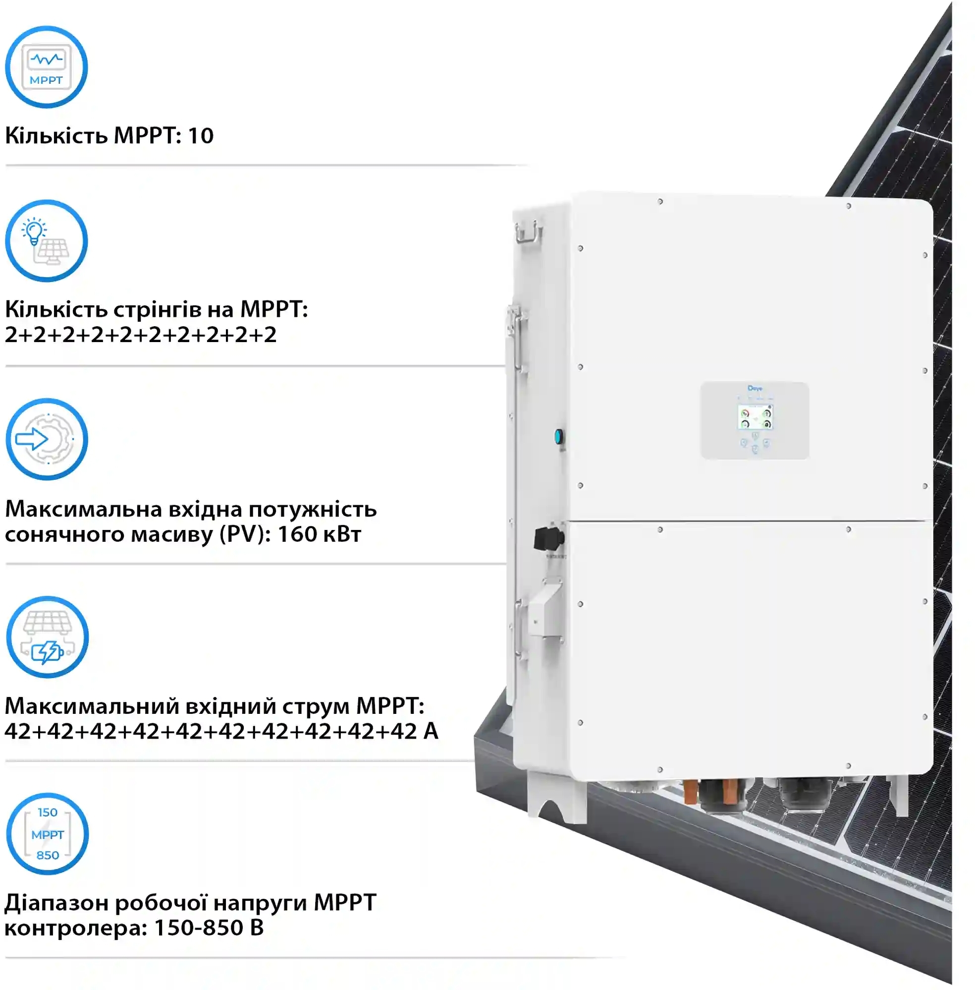 Інвертор сонячний DEYE SUN-100K-SG02HP3-EU-GM10 100kW 209kWh (SV-3DE100K1-HGS209K1-1) фото4