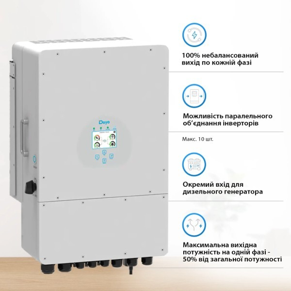 Инвертор солнечный Deye SUN-12K-SG04LP3-EU-4DY20.48K-LFP-W 12kW фото