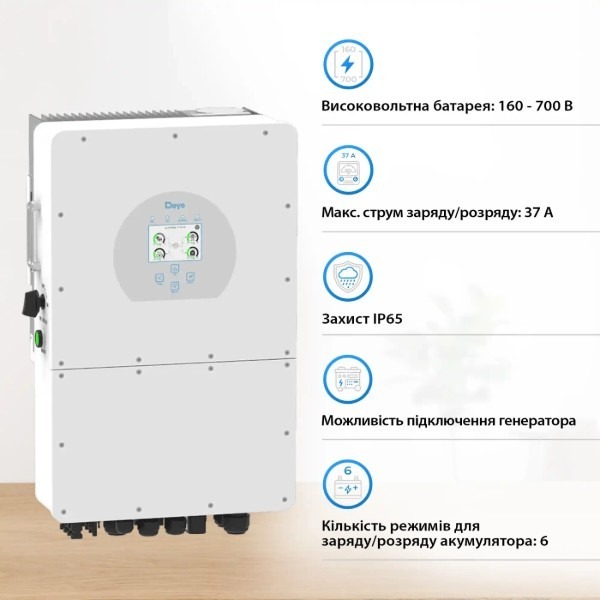 Инвертор солнечный DEYE SUN-20K-SG01HP3-EU-AM2-BOS-G6-30.72kW-LFP 20kW фото3
